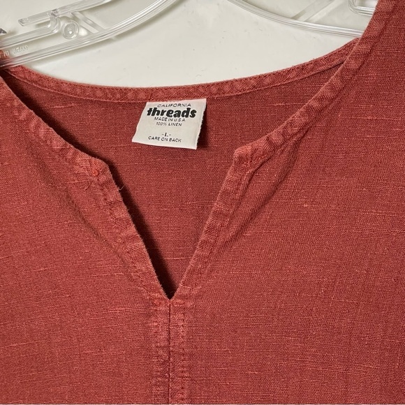 CALIFORNIA THREADS 2 Piece Set Vintage Linen Lagenlook Boho Tunic Pants Made USA - Picture 11 of 16